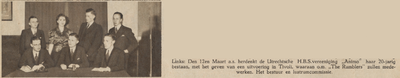 874793 Groepsportret van het bestuur van de Utrechtsche H.B.S.-vereeniging 'Animo', bij het 20-jarig jubileum.